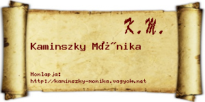 Kaminszky Mónika névjegykártya